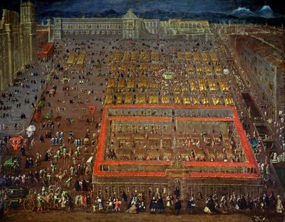 Mexico Cityn keskusaukio, 1695 tekijältä Cristobal de Villalpando