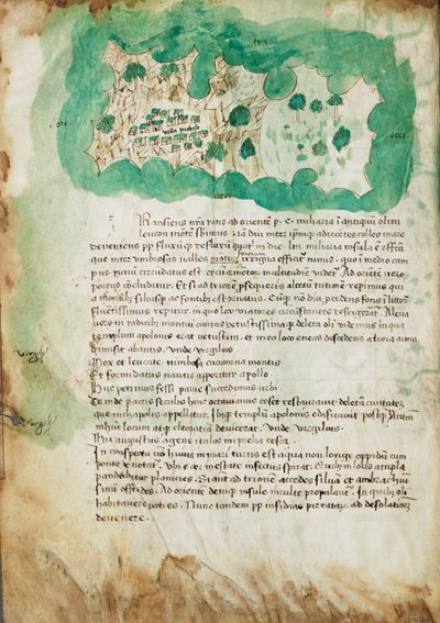 Paxoksen kartta, noin 1420 (pergamentti). tekijältä Cristoforo Buondelmonti