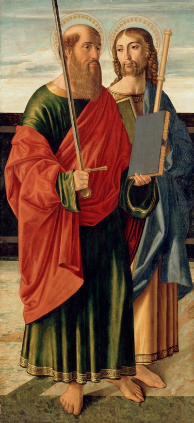 St. Paul ja St. James Vanhin, n. 1499 (tempera puulevyllä) tekijältä Cristoforo Caselli
