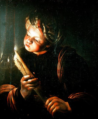 Nuori poika puhaltaa hiillokseen tekijältä Cryn Hendricksz Volmaryn