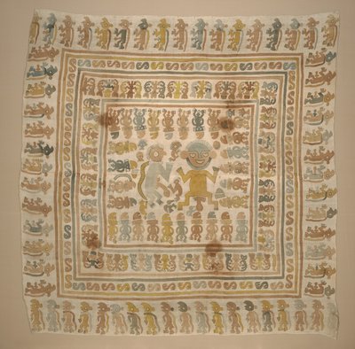 Paneeli "vanki"-tekstiilistä, n. 1300-1470 (puuvillaa ja väriaineita). tekijältä Culture Chimu