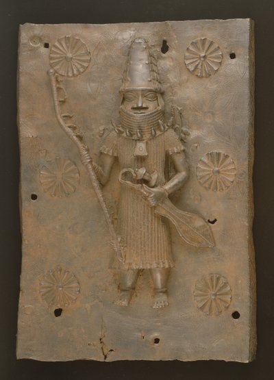 Placa comemorativa representando guerreiro, Benin, Nigéria (bronze) finlandesa tekijältä Culture Edo