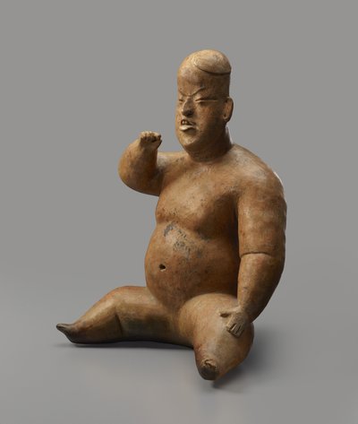 Istuva figuuri (keramiikka, jossa lippa) tekijältä Culture Olmec