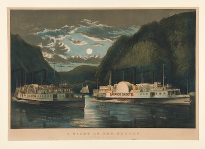 Yö Hudsonissa tekijältä Currier and Ives