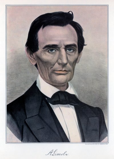 Abraham Lincoln, Yhdysvaltojen kuudestoista presidentti, 1800-luku. tekijältä Currier and Ives