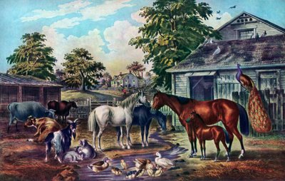 American Farm Yard in the Morning, 1857 tekijältä Currier and Ives