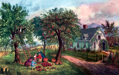 American Homestead syksyllä 1869 tekijältä Currier and Ives