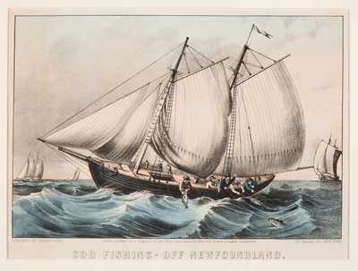 Turskan kalastus - Newfoundlandin ulkopuolella tekijältä Currier and Ives