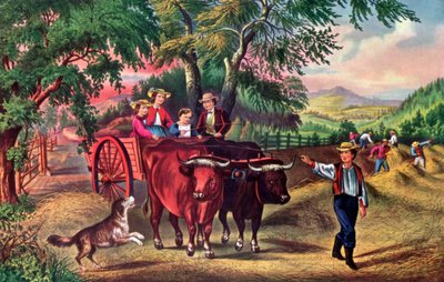 Haying Time, Ensimmäinen kuorma, 1868. tekijältä Currier and Ives