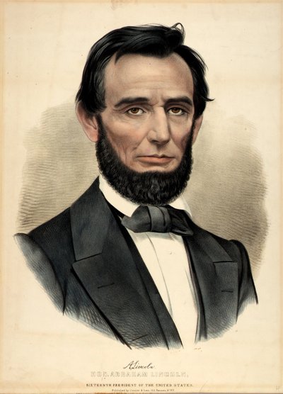 Kunnianarvoisa Abraham Lincoln, 16. presidentti tekijältä Currier and Ives