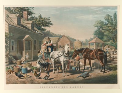 Valmistautuminen Marketiin tekijältä Currier and Ives