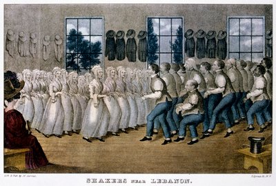 Shakers lähellä Libanonia, c1870 tekijältä Currier and Ives