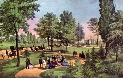 The Drive, Central Park, 1862. tekijältä Currier and Ives