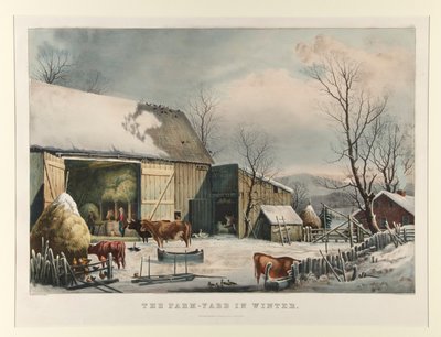 Maatila talvella tekijältä Currier and Ives