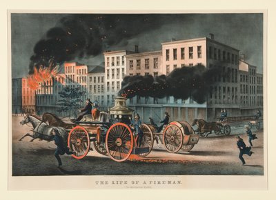Palomiehen elämä / Metropolitan järjestelmä. tekijältä Currier and Ives