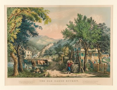 Vanha tamminen ämpäri tekijältä Currier and Ives