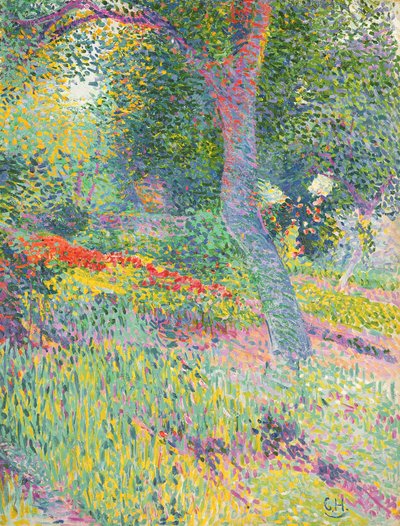 Pretzfeldin linnan puutarhassa, n. 1903 (öljy kortille) tekijältä Curt Herrmann