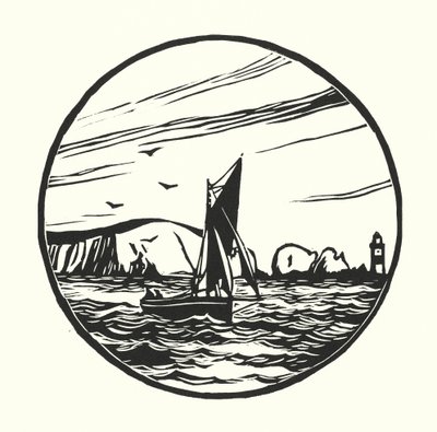 Kalastusveneet ja proomut: Itchen Ferry Boat (puupiirros) tekijältä Cyril A. Wilkinson