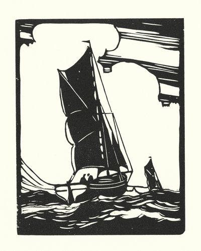 Kalastusveneet ja proomut: Leigh Bawley (puupiirros) tekijältä Cyril A. Wilkinson