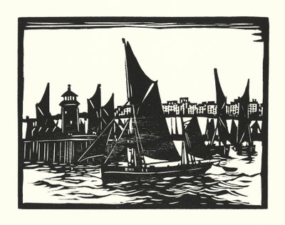 Kalastusveneet ja proomut: Ramsgate Trawlers (puupiirros). tekijältä Cyril A. Wilkinson