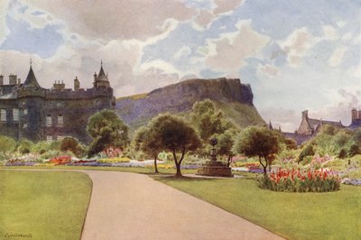 North Garden, Holyrood Palace (väri litho) tekijältä Cyril Ward