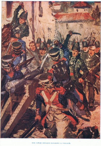 Kivääriprikaati raivaamassa kylää, 1915 tekijältä Cyrus Cuneo