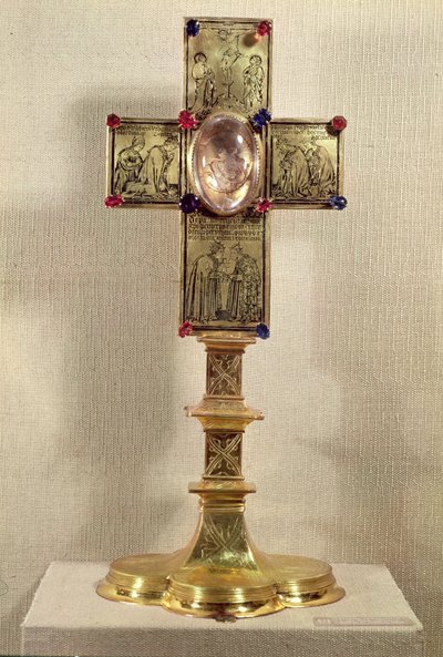 Paavi Urbanus V:n (1310-70) 1368-78 pyhäinjäännösristi (kulta, kristalli ja jalokivet) tekijältä Czech School