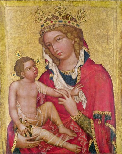 Neitsyt ja lapsi, n. 1350 (paneelissa marouflage ja tempera) tekijältä Czech School
