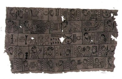 Kristillinen kalenteri hieroglyfiseen atsteekkityyliin (litho) tekijältä D.K. (after) Bonatti