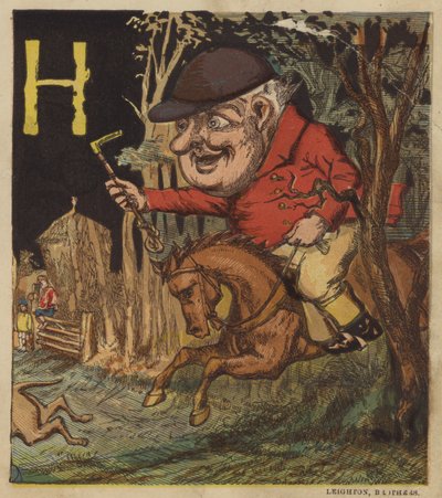 H on metsästäjille (väri litho) tekijältä Dalziel Brothers (after)