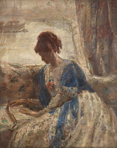 Contre-jour - Nainen istuu ikkunalla (recto) tekijältä Dame Ethel Walker