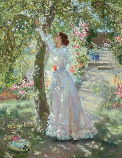 Puutarha, noin 1899 (öljy kankaalle) tekijältä Dame Ethel Walker
