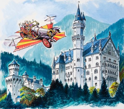 Chitty Chitty Bang Bang ohittaa Neushwansteinin Baijerin Alpeilla. tekijältä Dan Escott