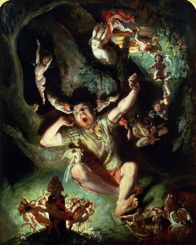 The Disenchantment of Bottom, "Kesäyön unelma" näytöksen IV kohtaus I, William Shakespeare (1564-1616) (öljy kankaalle) tekijältä Daniel Maclise