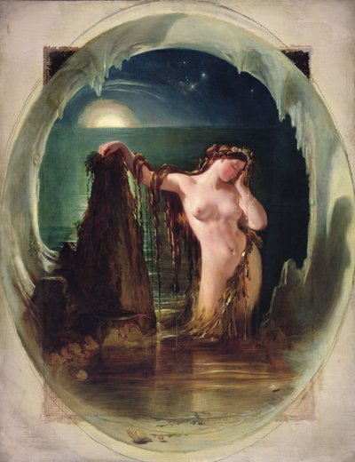 The Origin of the Harp, n. 1842 (öljy kankaalle) tekijältä Daniel (1806-70) Maclise