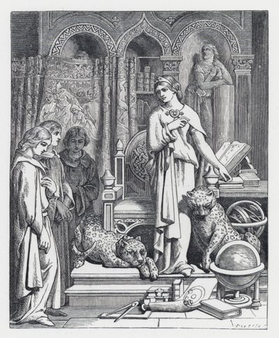 Kuvitus Tennysonin runolle Prinsessa (kaiverrus) tekijältä Daniel (after) Maclise