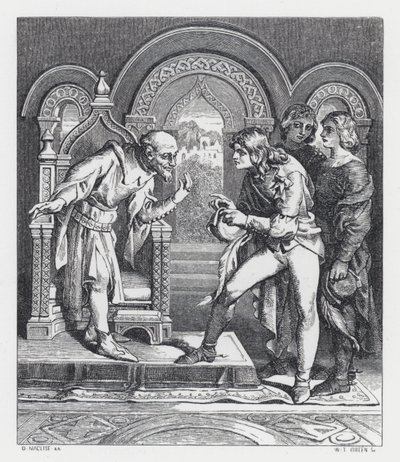 Kuvitus Tennysonin runolle Prinsessa (kaiverrus) tekijältä Daniel (after) Maclise