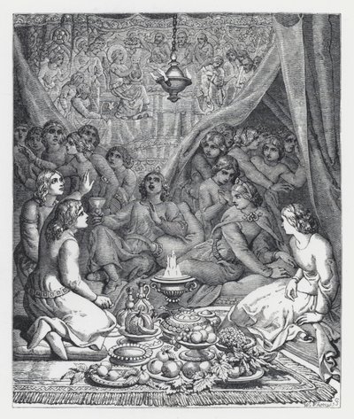 Kuvitus Tennysonin runolle Prinsessa (kaiverrus) tekijältä Daniel (after) Maclise