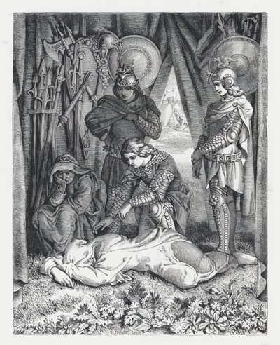 Kuvitus Tennysonin runolle Prinsessa (kaiverrus) tekijältä Daniel (after) Maclise