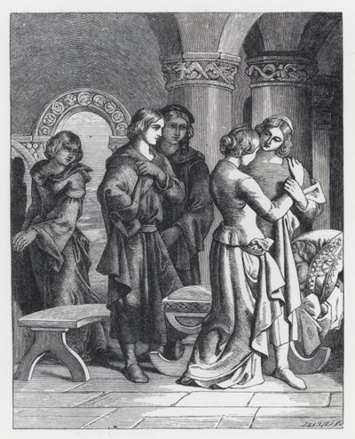 Kuvitus Tennysonin runolle Prinsessa (kaiverrus) tekijältä Daniel (after) Maclise