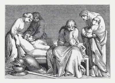 Kuvitus Tennysonin runolle Prinsessa (kaiverrus) tekijältä Daniel (after) Maclise