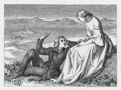Kuvitus Tennysonin runolle Prinsessa (kaiverrus) tekijältä Daniel (after) Maclise