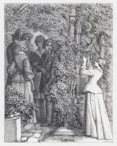 Kuvitus Tennysonin runolle Prinsessa (kaiverrus) tekijältä Daniel (after) Maclise