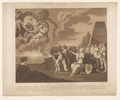 Allegoria Preussin Frederick William III:n avioliitosta (luultavasti) Louise van Mecklenburg-Strelitzin kanssa, 1793 Den Brennen Widmet (otsikko esineessä) tekijältä Daniel Berger