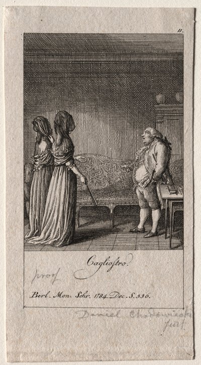 Cagliostro, 1784. tekijältä Daniel Nikolaus Chodowiecki