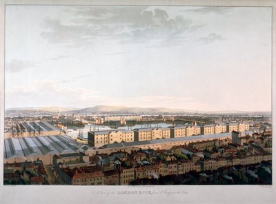 Näkymä London Docksille, 1816 tekijältä Daniel Havell