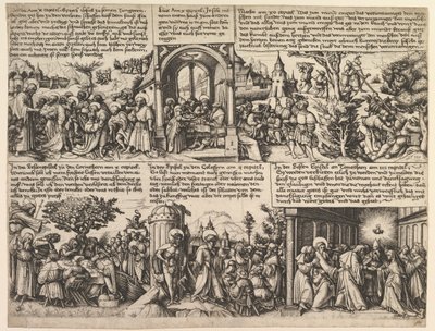 Eri kohtauksia evankeliumeista ja Acta Apostolorumista, n. 1530. tekijältä Daniel Hopfer