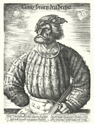Kunz von der Rosen, Pyhän Rooman keisarin Maximilian I:n hovinhousu tekijältä Daniel Hopfer