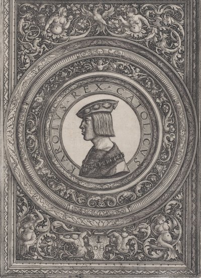 Keisari Kaarle V:n muotokuva, n. 1519. tekijältä Daniel Hopfer