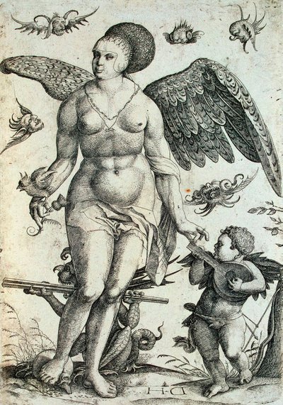 Voluptas, 1500-luvun alku. tekijältä Daniel Hopfer the Younger